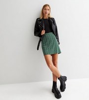 New Look Green Teardrop High Waist Mini Skirt